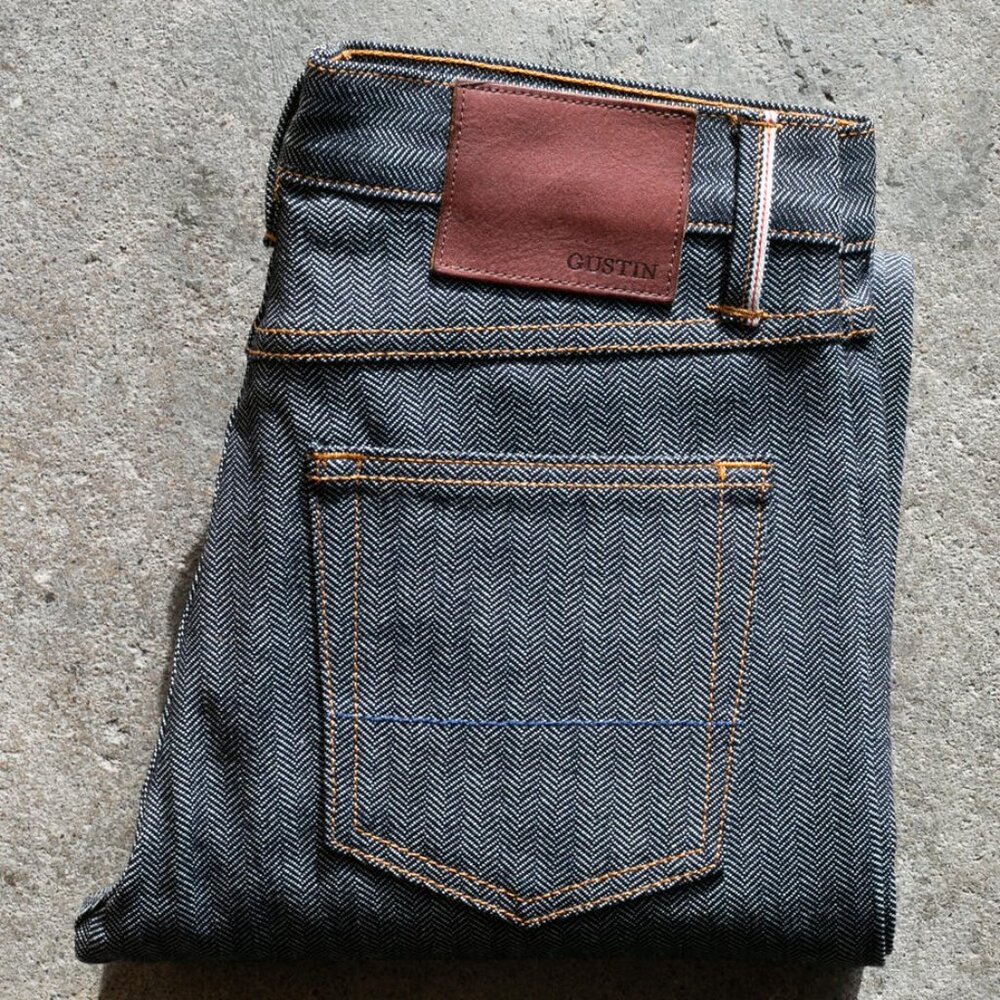 Gustin#562 SELVEDGE HERRINGBONE DENIM
